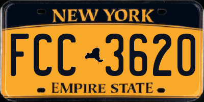 NY license plate FCC3620