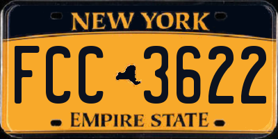 NY license plate FCC3622