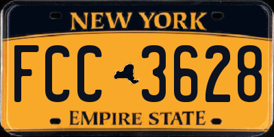 NY license plate FCC3628