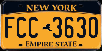 NY license plate FCC3630