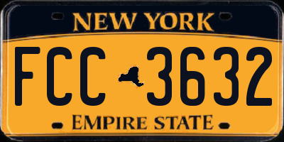 NY license plate FCC3632