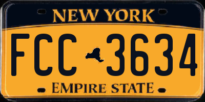 NY license plate FCC3634