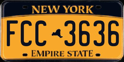 NY license plate FCC3636