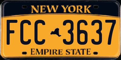NY license plate FCC3637
