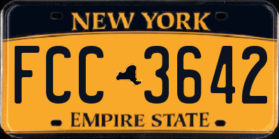 NY license plate FCC3642