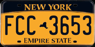 NY license plate FCC3653