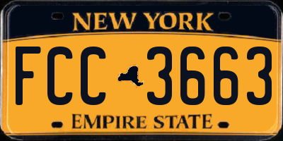 NY license plate FCC3663