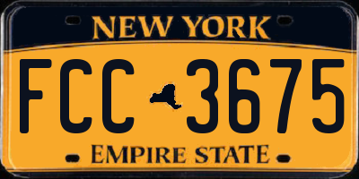 NY license plate FCC3675