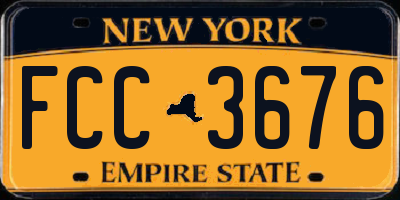 NY license plate FCC3676