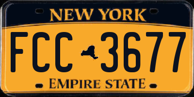 NY license plate FCC3677