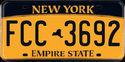 NY license plate FCC3692