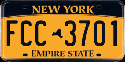 NY license plate FCC3701