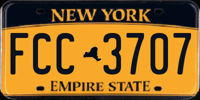 NY license plate FCC3707