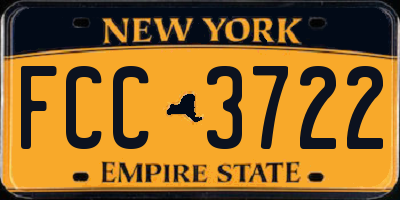 NY license plate FCC3722