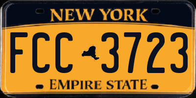 NY license plate FCC3723