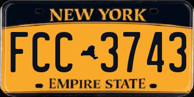 NY license plate FCC3743