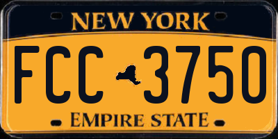 NY license plate FCC3750