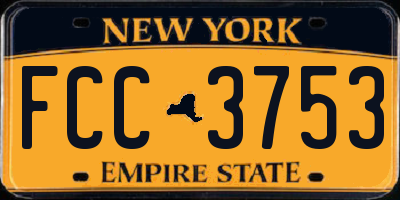 NY license plate FCC3753
