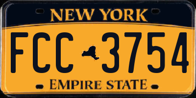 NY license plate FCC3754