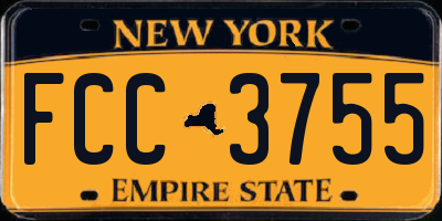 NY license plate FCC3755
