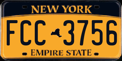 NY license plate FCC3756