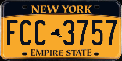 NY license plate FCC3757