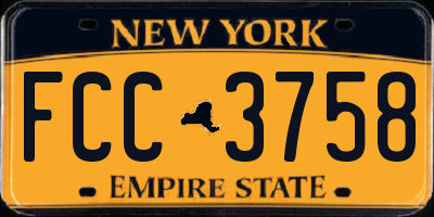 NY license plate FCC3758