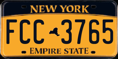 NY license plate FCC3765