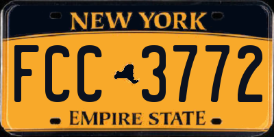 NY license plate FCC3772