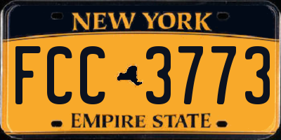 NY license plate FCC3773