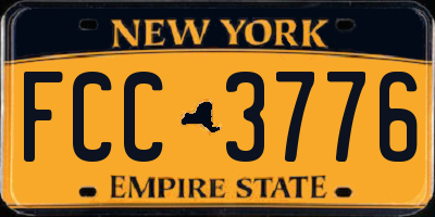 NY license plate FCC3776