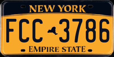 NY license plate FCC3786