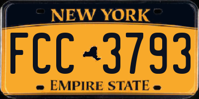 NY license plate FCC3793