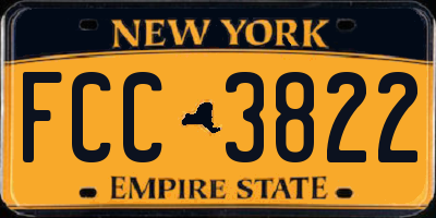 NY license plate FCC3822