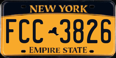 NY license plate FCC3826