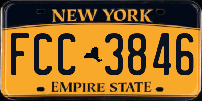 NY license plate FCC3846