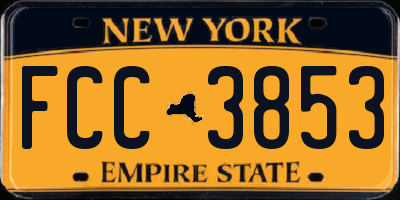 NY license plate FCC3853