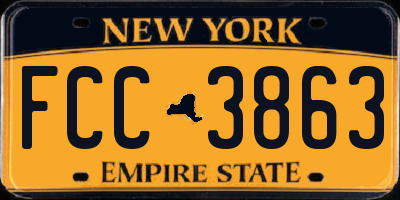 NY license plate FCC3863
