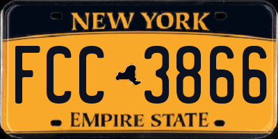 NY license plate FCC3866