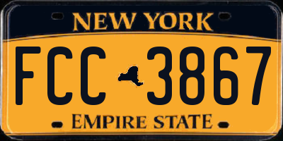 NY license plate FCC3867