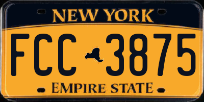 NY license plate FCC3875
