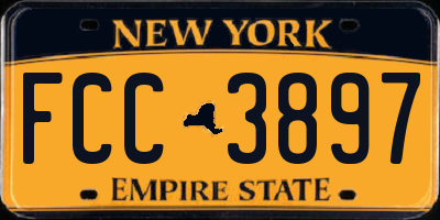 NY license plate FCC3897