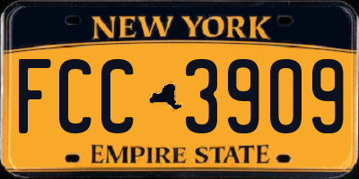 NY license plate FCC3909