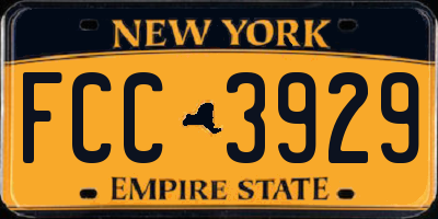 NY license plate FCC3929