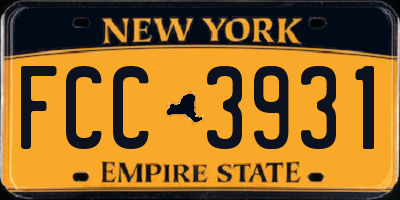 NY license plate FCC3931