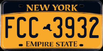 NY license plate FCC3932
