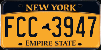 NY license plate FCC3947