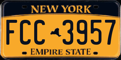 NY license plate FCC3957