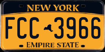 NY license plate FCC3966