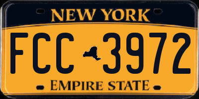 NY license plate FCC3972